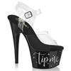 Pleaser - ADORE708TIP02 Ankle strap sandal, Pole dance shoes - Black/Transparent Product image